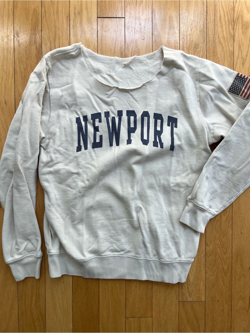 Brandy Melville Cream Newport off the shoulder Crewneck Sweatshirt